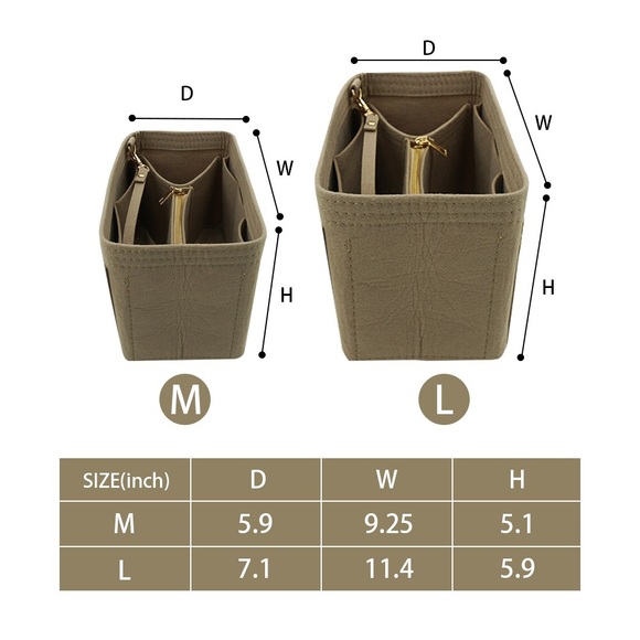 BAG PURSE INSERT ORGANIZER - CREAM - Picture 4 of 8